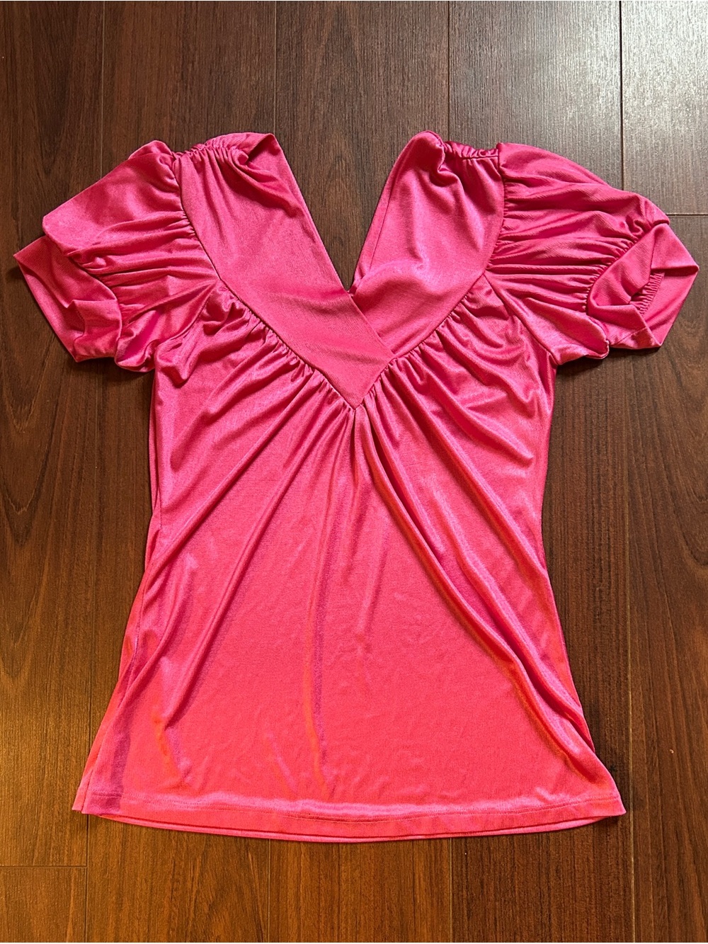 Vintage/Y2K Double V Neck Pink Top Large